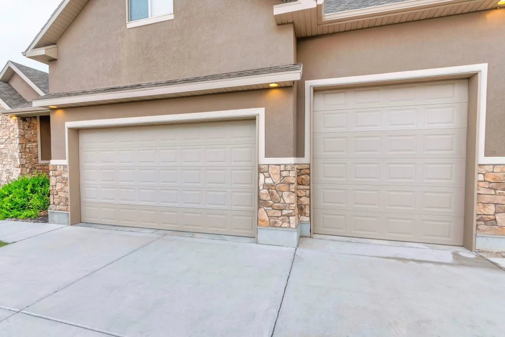 Clear residential driveway with space available for dumpster delivery